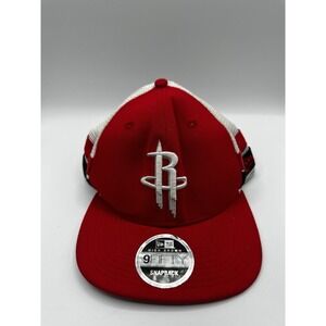 New Era Houston Rockets 9FIFTY Snapback Hat Red‎ White Mesh Trucker NBA